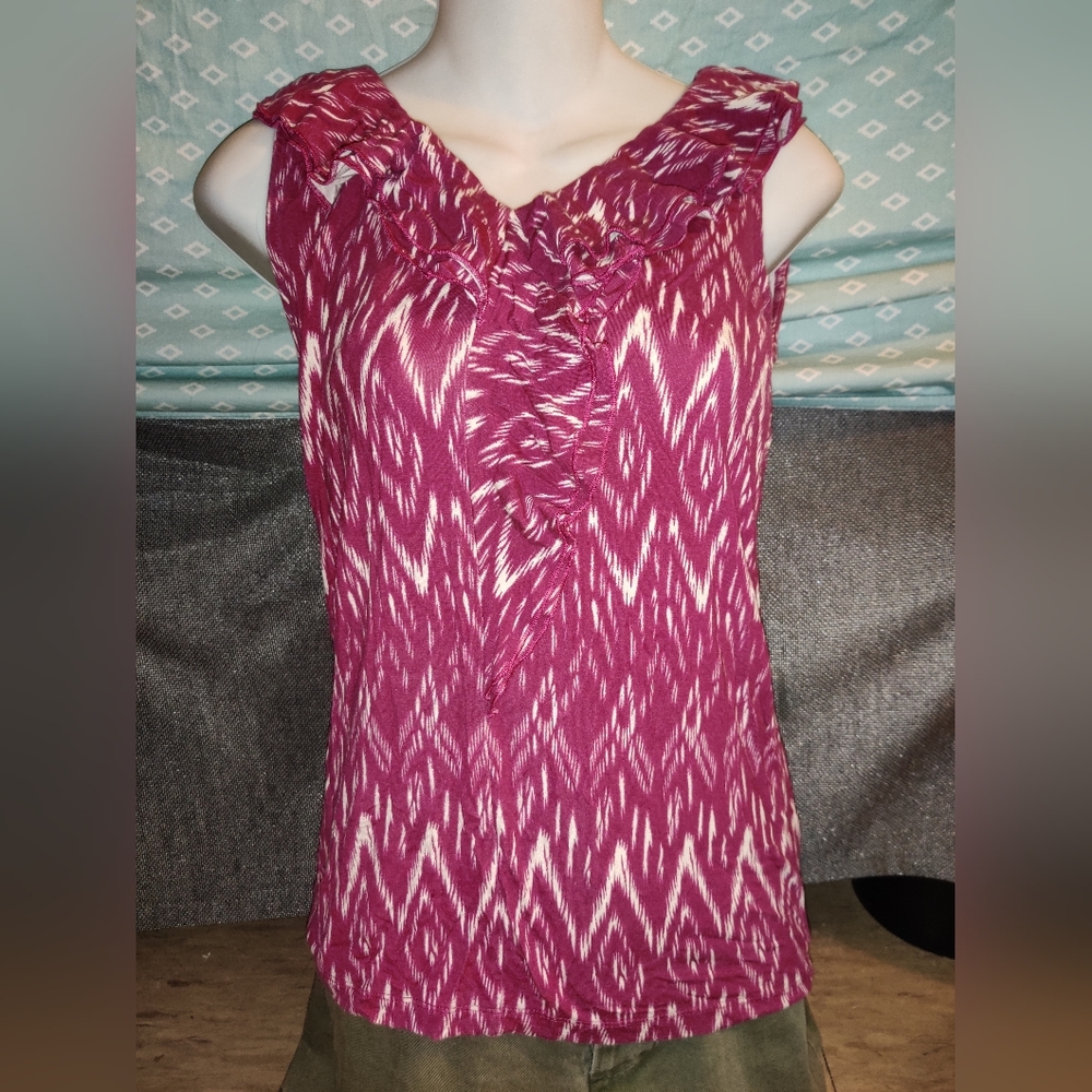 DKNY Ruffle Front Top